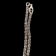 Vintage Baguette Rhinestone Statement Necklace Silver Tone Bridal Glam Hollywood