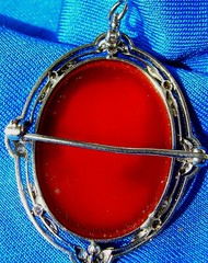 Original EARTH MINED DIAMOND Art Deco BROOCH Antique Broach PLATINUM Pendant