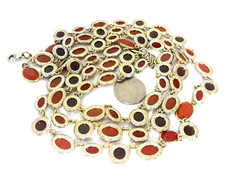 Ann Taylor Georgian Collet Necklace 3 Strand Riviere Anna Wintour Faux Carnelian