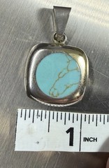 Vintage Sterling Silver Turquoise Pendant – 9g/.925