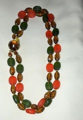 Vintage Mid-Century Double Strand Signed West Germany Lucite Bead Necklace