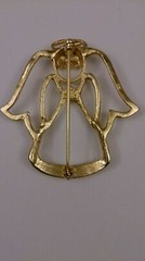 **STUNNING!!**AAI Brand Signed Gold Toned Angel Pin Brooch Rhinestone Eyes 2″