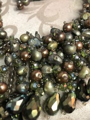 Vintage TeSada Natural Pearl, Glass Bead, Statement Collar for Repair or Harvest