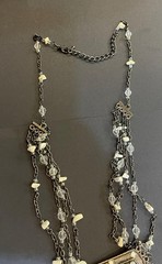 Elegant Vintage Style Necklace features Antique Natural White Stones