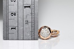New Made 18k Gold Natural Diamond Decorated Solitaire Amazing Ring