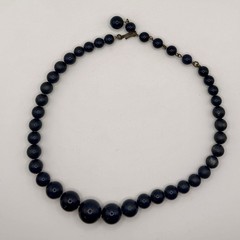2 Vintage Faux Pearl Necklaces Blue Pink Burgundy Beaded Rhinestone
