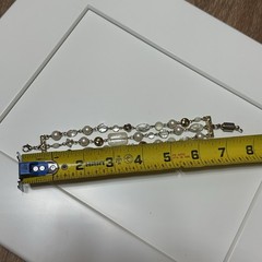 Triple Strand Beaded Bracelet With Pearl, Clear And Milky Beads