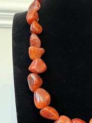 Vintage Red Carnelian Agate Nugget Necklace 18″ Chunky