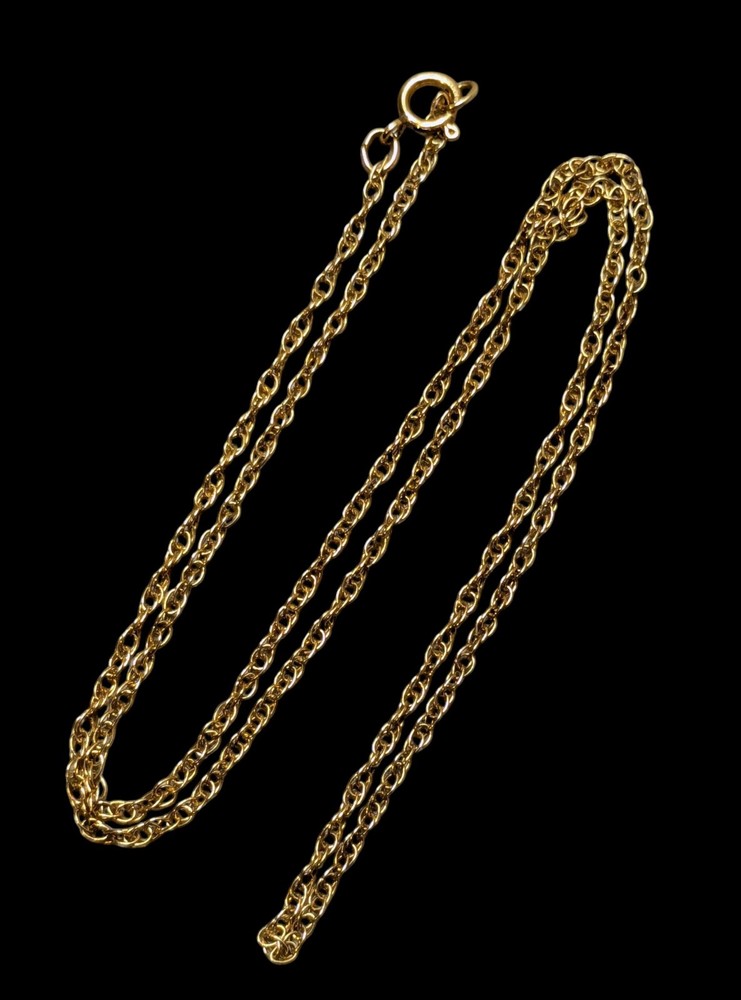 Vintage 14K GF 1/20 Gold Filled Dainty Rope Chain Necklace 16″