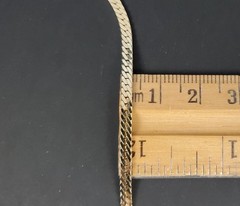 Vintage Signed Korea Flat Herringbone Gold Tone 20” Necklace