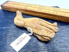 Vintage 1980s Carved Brown Tan Stone Gemstone Dog Labrador Brooch NOS Ro-Do IJ