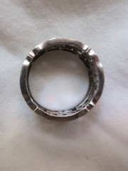 Platinum Antique Vintage Art Deco Diamond Floral Eternity Ring Band 7.5
