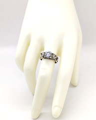 Vintage Elegant RING Silver 925 with Bright Stone -size: 8.75US (18.5mm)| UA #56