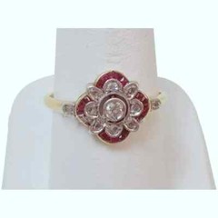 0.80CT Round Cut CZ & Pink Estate Edwardian Art Deco Women’s Floral Inspire Ring