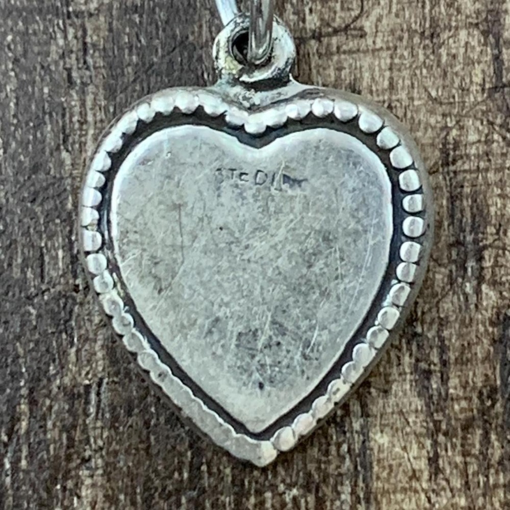 Sweetheart Jewelry DoubleSided Silver Vintage Necklace