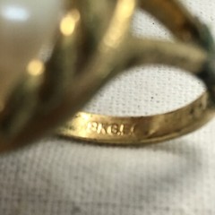Vintage 18K GE Plated Signed A Faux Pearl Ring varied sizes