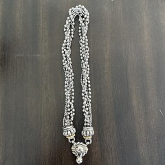 NLH Nat Landau Hyman Signed Multi Strand Silver Gold Tone Statement Necklace