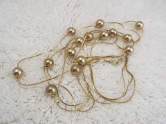 Goldtone Bead Multi Chain Necklace (K37)