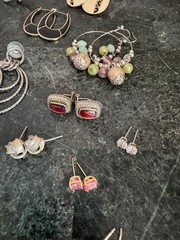 Lot of 70+ Pairs Vintage To Modern Earrings Pierced Clip-On Stud Loop