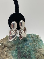Sterling Silver 925 Clip Earrings Hinged Dangle Drop SU Thailand Vintage