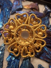 DeLizza and Elster a/k/a Juliana Lavish Opalescent Moonstone Cabochon Brooch