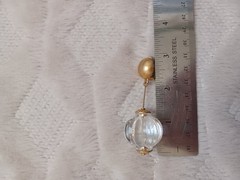 Vintage Gold Tone Clear Plastic Acrylic Large Clip On Dangle Drop Earrings