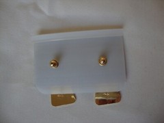 VINTAGE 1970s SAMUEL HUANG DESIGNER CLOISONNE RETRO ABSTRACT BLACK STUD EARRINGS
