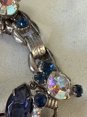 Vintage JULIANA D&E 5 Link Bracelet Navy Blue Rhinestone AB Crystal Book Piece!