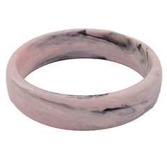 Pink Marble Swirl with Gray Black Abstract Chunky 1990s Bangle Bracelet