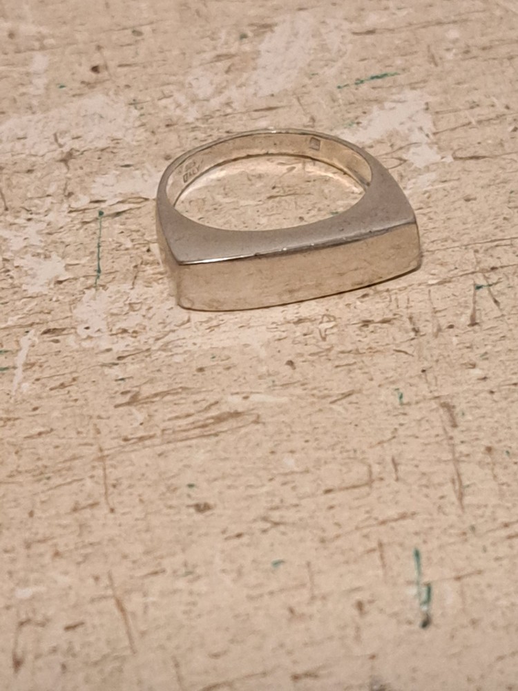 Vintage .925 Sliver Art Deco Bar Ring Made In Italy Size Misses 8.5