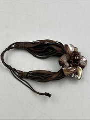 Vintage Boho Purple Flower Beaded Multiple Strand Statement Bracelet