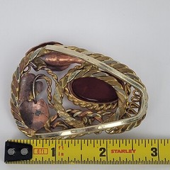 Mixed Metal Scarf Slide by Carreon Gemstone Copper Boho Gaudy