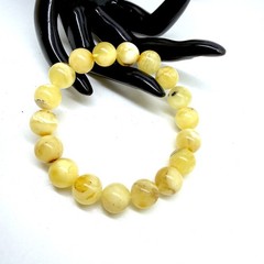 Unique honey Whole Stone natural Amber Bracelet 13 Beads 11.5mm 15.87g