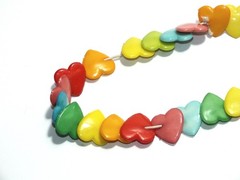 Vintage 1980s Necklace Plastic Heart Beads Charms Charm Retro Love The 80s J811