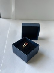 Vintage Red Cubic Zirconia Ring Gold Plated Womens Size 7