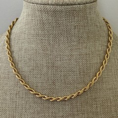 Vintage MONET signed twisted rope chain necklace classic every day style
