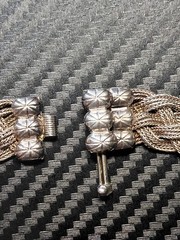 *RARE* vintage sterling silver 925 braided choker necklace stick pin clasp