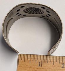 Native American Cuff Bracelet ~ Navajo Vintage Jewelry ~ Nickel Silver ~ Bell