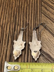 Gothic Revival Sterling Silver & Onyx Dangle Earring Pair Estate FREE SHIPPING