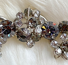 Vintage Juliana Black Gray Clear Rhinestone Cluster 5-Link Bracelet & Earrings