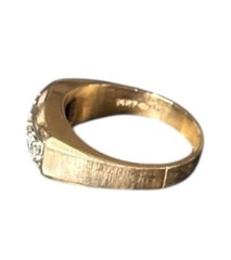 Vintage 14k Diamond Ring. Size 12. Weight is 9.6 Grams. 3- Round Cut .50 TCW.
