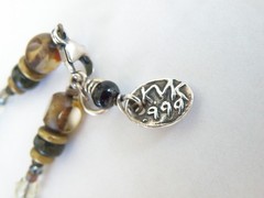 Vintage 999 Fine Sterling Silver Artisan Signed KVK Rustic Bracelet 8″
