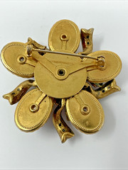 Vtg Selro Selini Dimensional Brooch Fruit Salad Flower Amazing Color Crystals