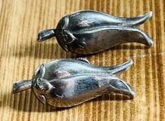 Vintage Sterling Silver Mid Century Tulip Flower Screw Back Earrings 3.25 Grams