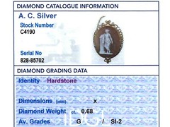 Hardstone and 0.68 Ct Diamond 18k Yellow Gold Cameo Brooch – Antique Circa 1880