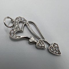 Vintage Pendant Icon Necklace Jewelry Sterling Silver 925 Beautiful Heart 2.44gr