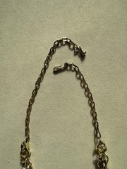 unsigned vintage necklace clear ab crystal gold tone 14-19 in