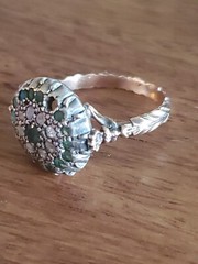 .80 Ct. Super RARE 1800s 14K GOLD EMERALD & ROUGH CUT DIAMOND RING SZ-8 #217