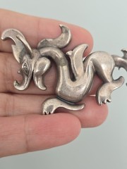 Signed Metropolitan Museum of Art MMA Sterling Silver 925 Dragon Pendant Brooch