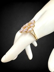 Vintage Pale Tanzanite Diamond 10kt Yellow Gold Cocktail Ring Sz 8 3.58g LGL